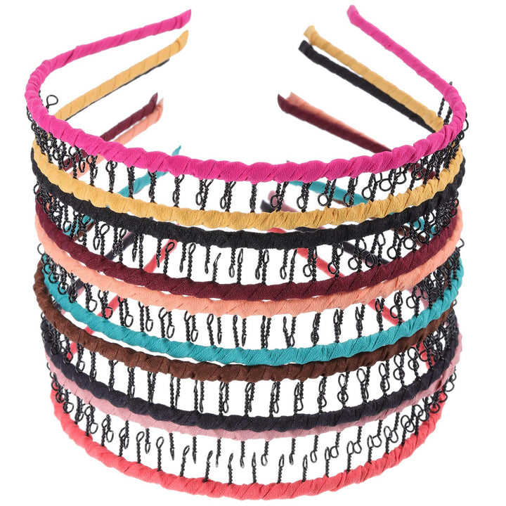 Zhanmai 10 Pieces Unisex Metal Teeth Comb Hair Hoop Hai