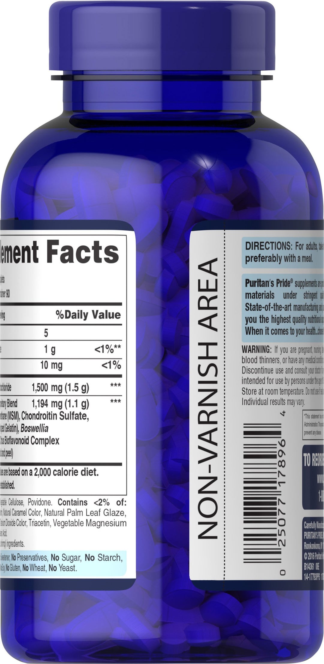 Puritan&#39;s Pride Glucosamine, Chondroitin &amp; MSM-2 Caplets Per Day Formula