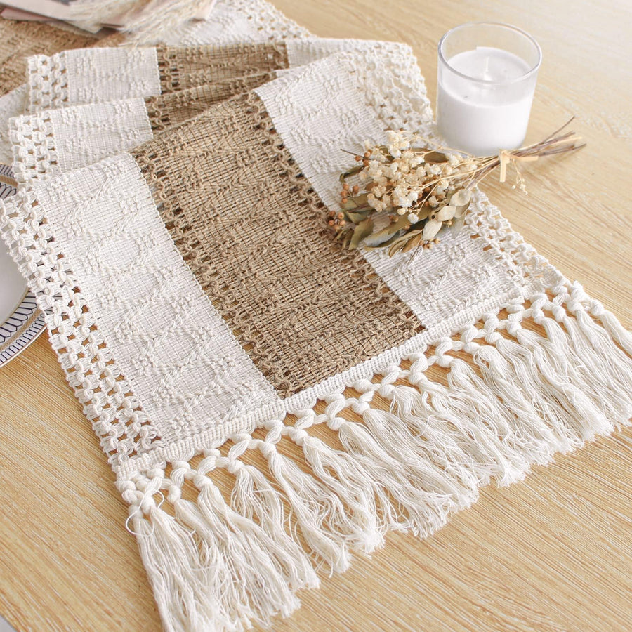 FEXIA Boho Table Runner for Thanksgiving Christmas Home