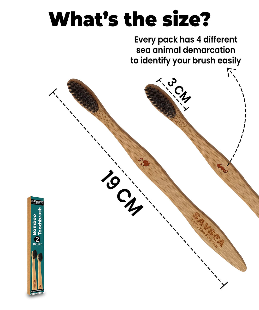 SavSea Bamboo toothbrush soft bristles| Eco Friendly wo