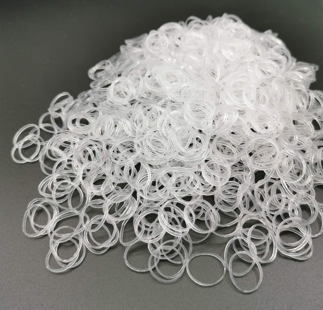 Mini Clear Rubber Bands, Soft Elastic Bands, Premium Sm