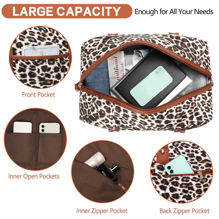 Weekender Bag for Women Canvas Overnight Bag Large Trav