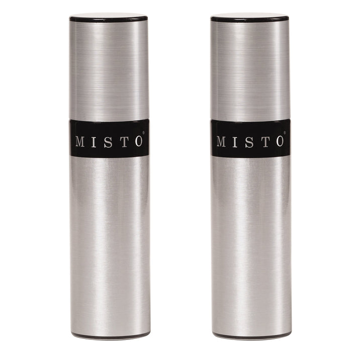 Misto Aluminum Oil Sprayer, Set of 2, Versatile Refillable Aerosol Sprayers for Olive Oil, Vinegar, Lemon Juice, Dressings, and More, Ideal for Cooking, BBQ, and Air Fryers
