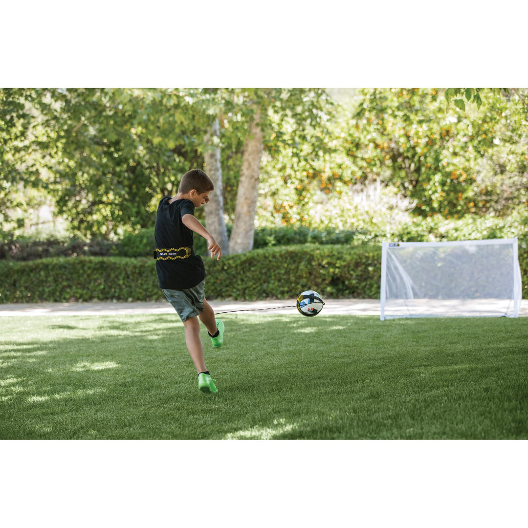 Star-Kick Hands-Free Adjustable Solo Soccer Trainer - Fits Ball Sizes 3, 4, and 5 (Black)