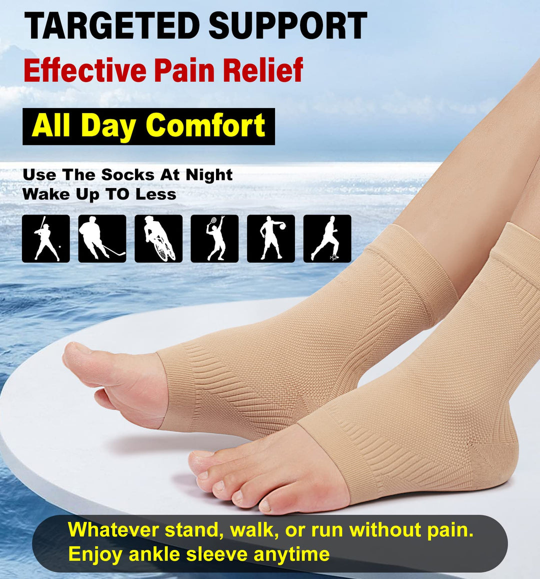 KEKING® Ankle Brace Compression Support Sleeve for Wome