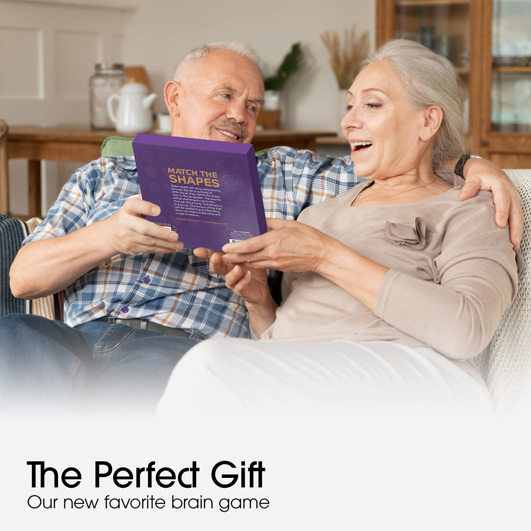 Match The Shapes Wooden Game for Older Adults with Dementia - Matching Pairs Board Game - Cognitive Games for Elderly - Engaging Alzheimers and Dementia Activities for Seniors