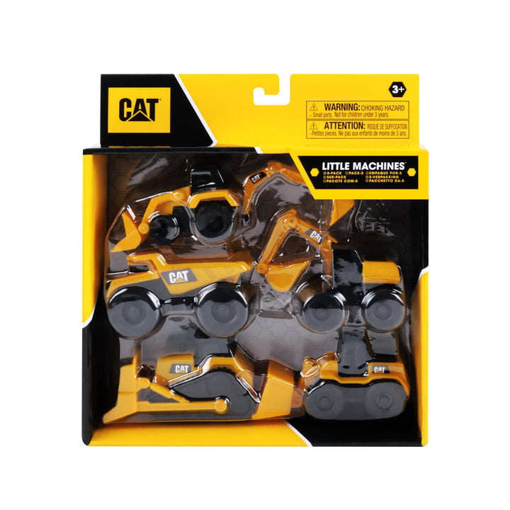 Funrise Kids Cat Construction Little Machines 5 Pack - Great Cake Toppers - Great For Easter Baskets, Yellow