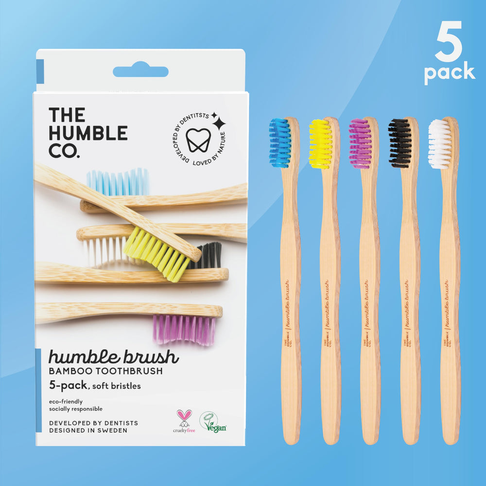 The Humble Co. Bamboo Toothbrush (5pk) - Wooden, Sustai
