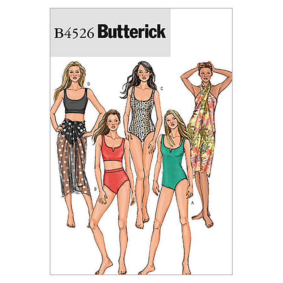 Patterns B4526 Misses' Swimsuit and Wrap, Size AA (6-8-10-12)