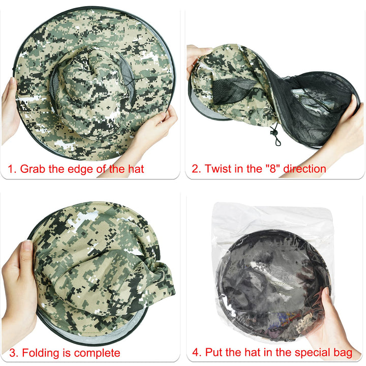 2 Pack Mosquito Head Net Hat Sun Hat Garden Bug Hat with Hidden Net Mesh for Outdoor Gardening Beekeeping