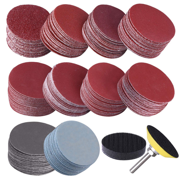 SIQUK 200 Pcs 2 Inch Sanding Discs with 1 pc 1/4 Inch S