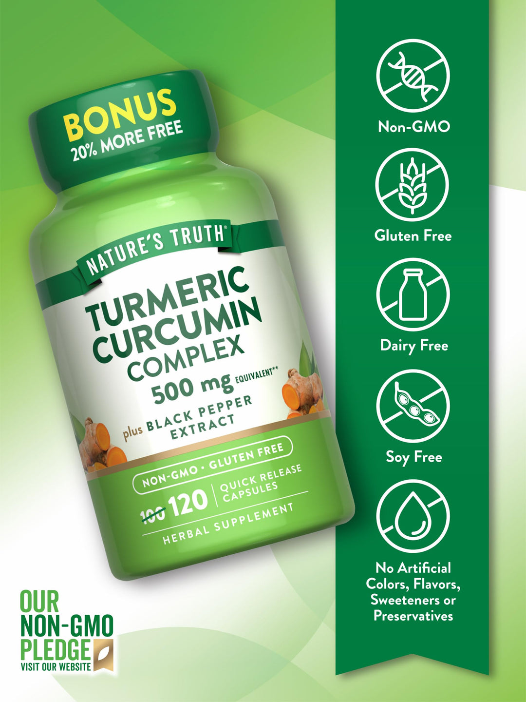 Nature&#39;s Truth Turmeric Curcumin 500mg | 120 Ca