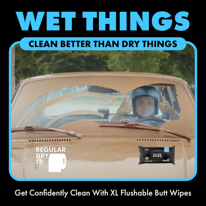 DUDE Wipes Flushable Single Wipes for Travel, Unscented