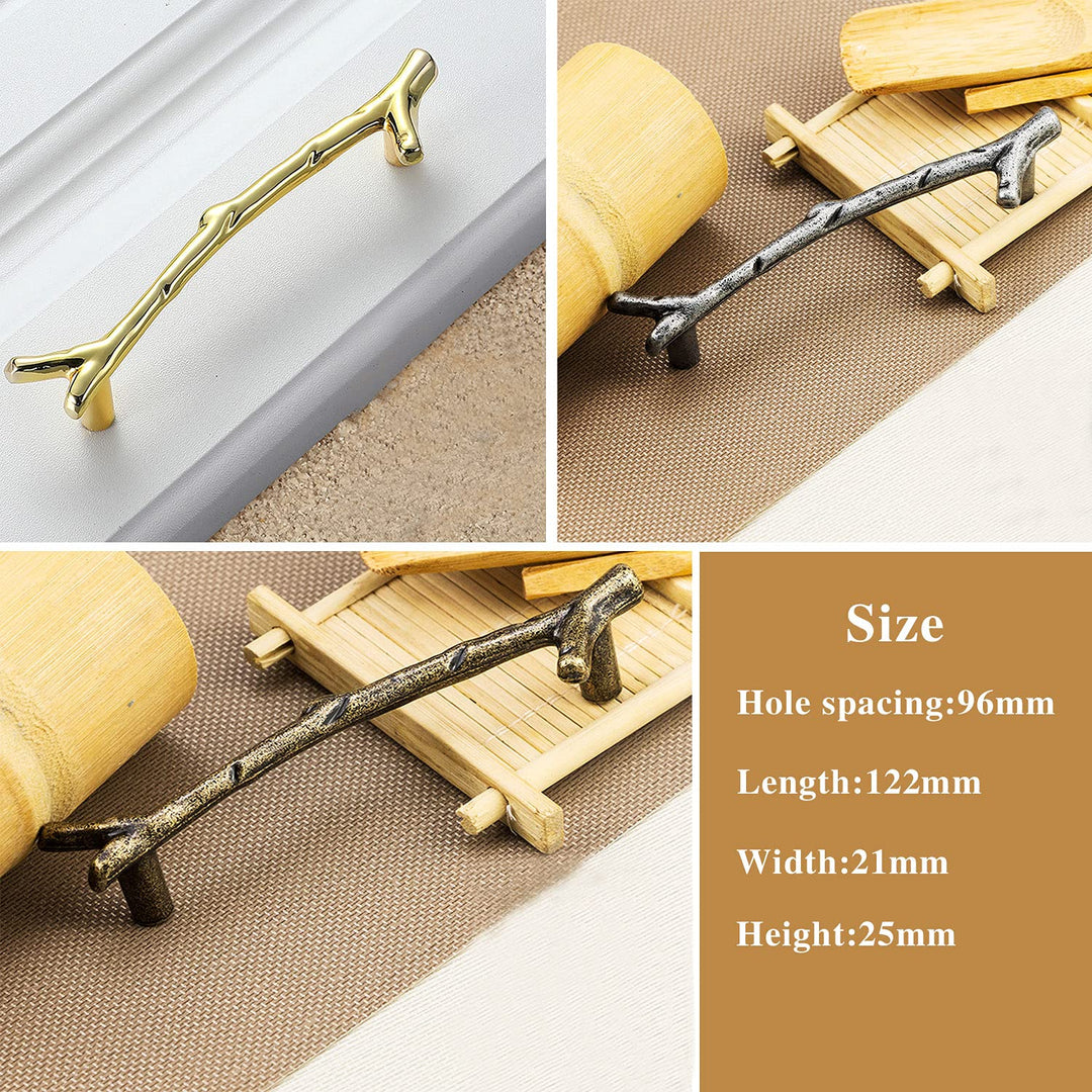 6pcs Tray Handles for Resin Mold Tray Accessories,2-Hole Metal Handles for Silicone Epoxy Casting, Branches Handles with Screw for Faux Agate,Serving Board,Wine Cabinet,Locker