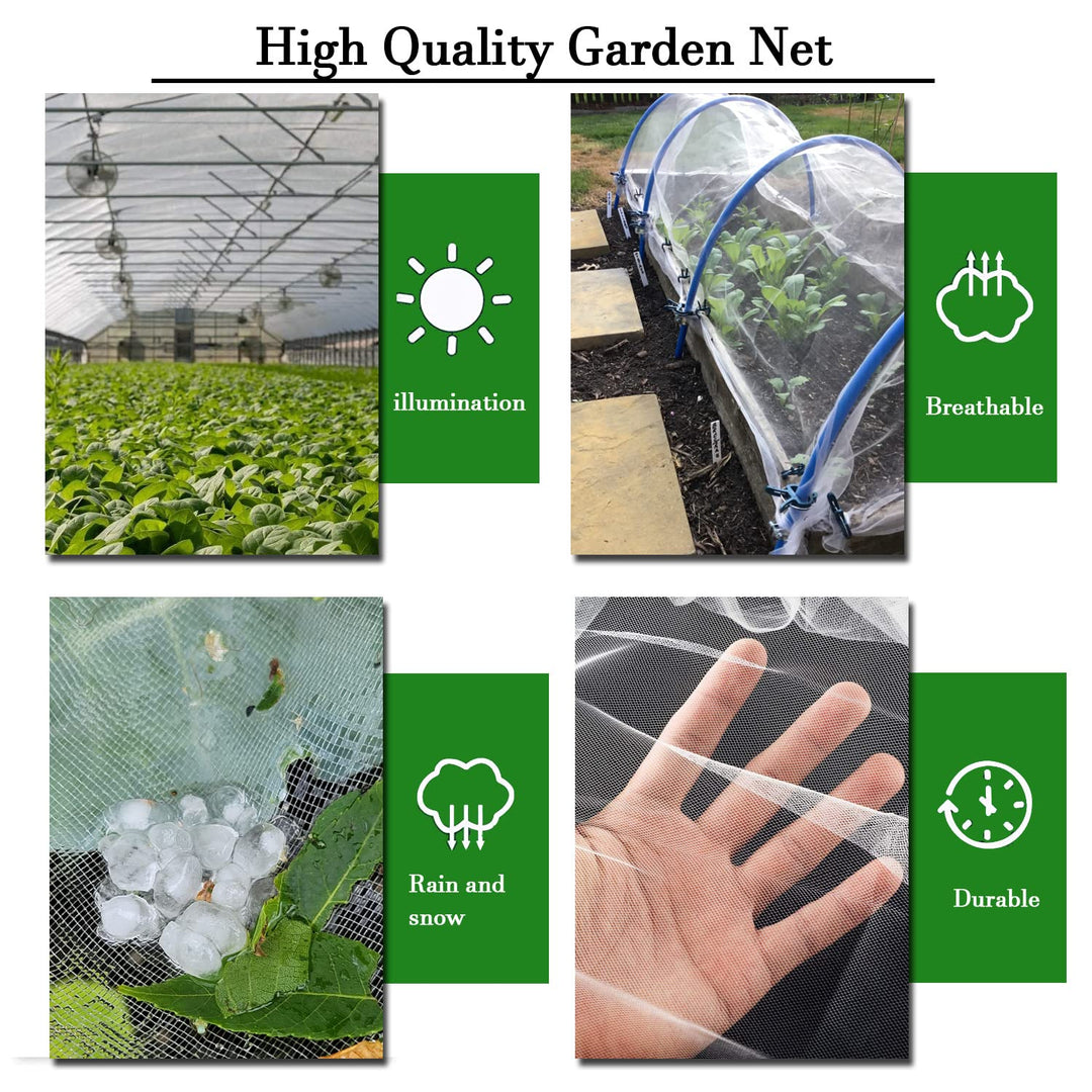 Garden Netting Mosquito Insect Netting for Plants (10&#39;x33&#39;) Plant Covers for Protect Vegetable Plants Fruits Flowers Crops Screen Barrier Net Row Covers