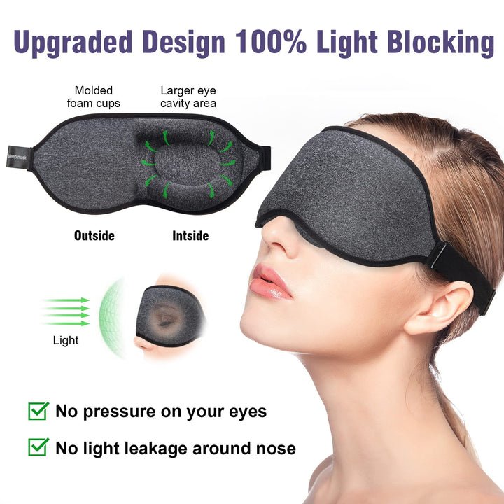 Sleep Mask for Side Sleeper, Block Out Light Completely