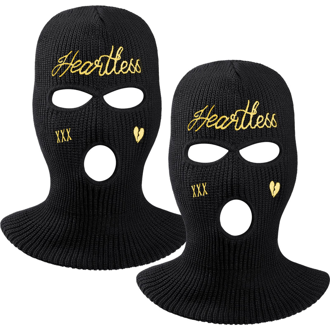 3-hole Knitted Full Face Cover Ski Mask 2 Pcs Balaclava