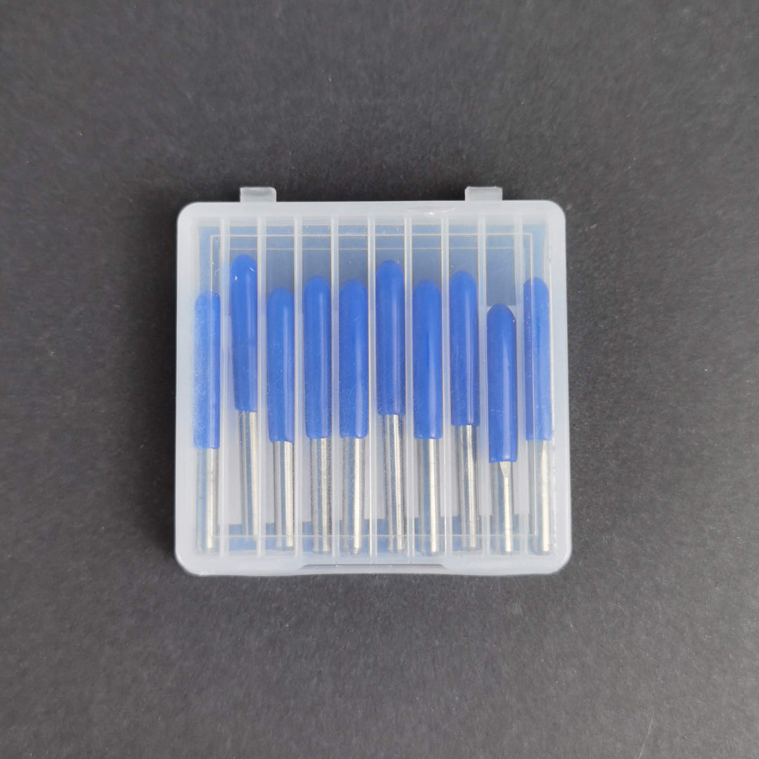 10pcs CNC Router V Bits 20 Degrees 0.1mm Tip, 1/8 Shank 3 Edge Pyramid Engraving End Mill for 3D Milling Cutter PCB Wood PVC Carbon Fiber