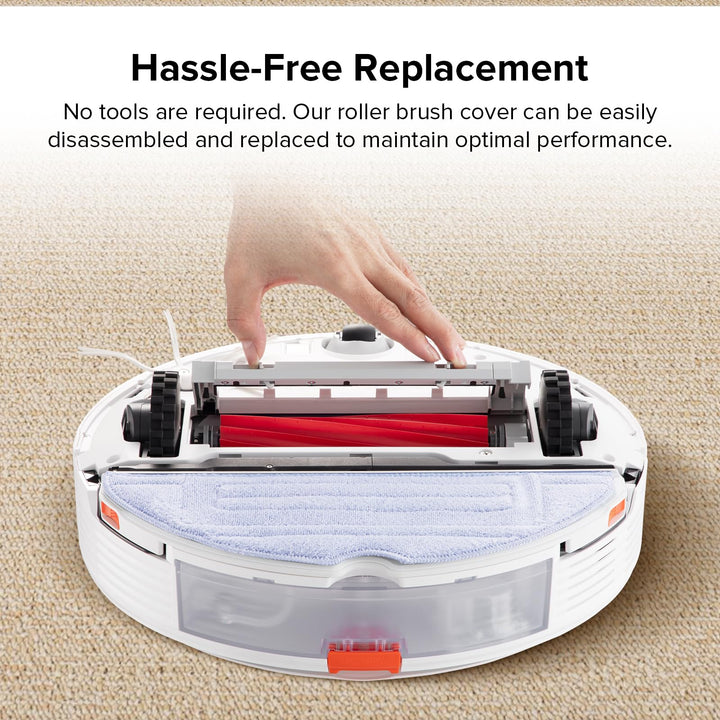 Rubber Main Brush Cover Guards for S7, S7+, Q7, Q7+, Q7 Max, Q7 Max+ Robot Vacuum, Roller Brush Cover Replacement Parts (White)