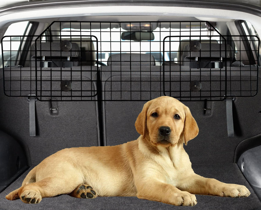 38-66.5 Inches Dog Car Barrier for SUVs, Van, Vehicles, Adjustable Large Pet Barriers, Universal Fit Heavy-Duty Wire Mesh Dog Guard, Pet Divider Gate for Truck Cargo Area, Safety Car Divider