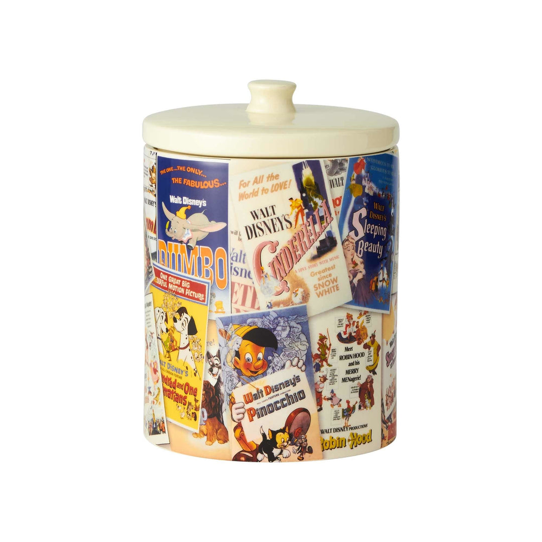 Ceramics Classic Disney Film Posters Cookie Jar Canister, 9.25 Inch, Multicolor
