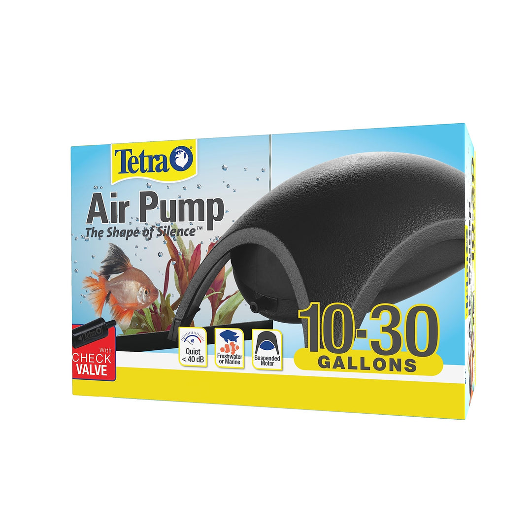 Whisper Air Pump, For aquariums, Quiet, Powerful Airflow,Black