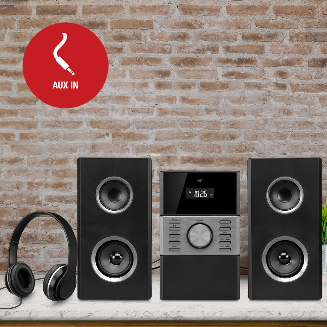 HC425B Stereo Home Music System with CD Player &amp; AM/FM Tuner, Remote Control Black