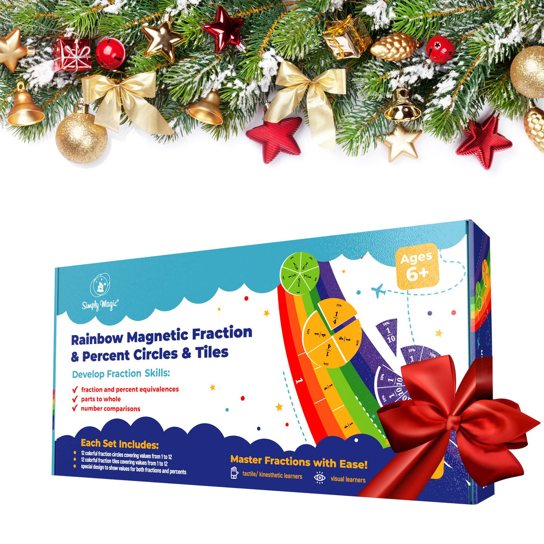 166 PCS Magnetic Fraction Tiles & Fraction Circles with Percentages - Math Manipulatives for Elementary School, Fraction & Percent Strips & Bars, Fraction Manipulatives Class Set, Homeschool Supplies