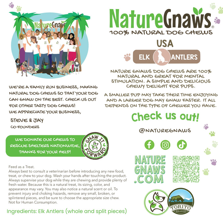 USA Elk Antlers for Dogs 5-8 (3 Count) - Mix of Split and Whole Pieces - Long Lasting for Aggressive Chewers - Natural Dog Chew Bones