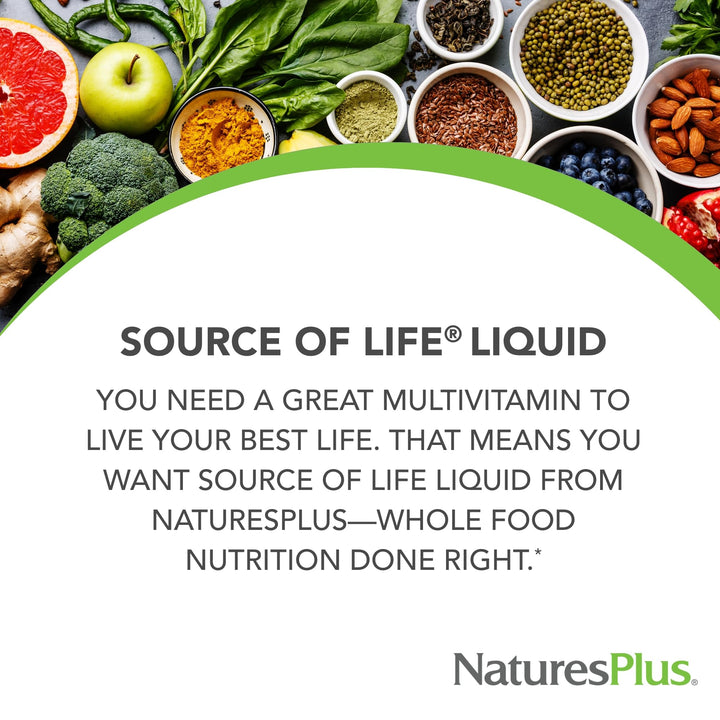 Natures Plus Source of Life Liquid, Tropical Fruit - 8 