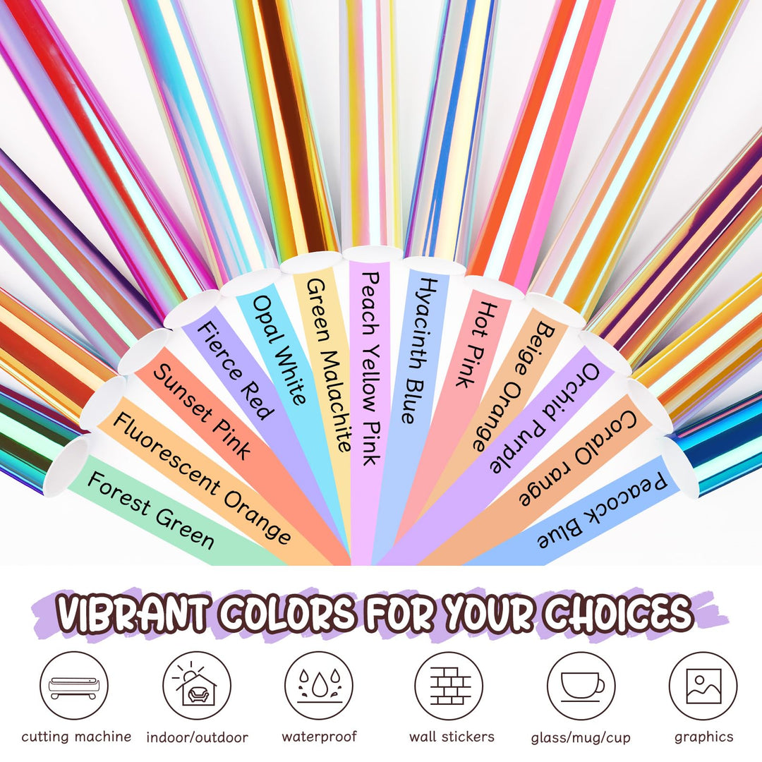 Holographic Chrome Vinyl Sheets, Mystic Forest