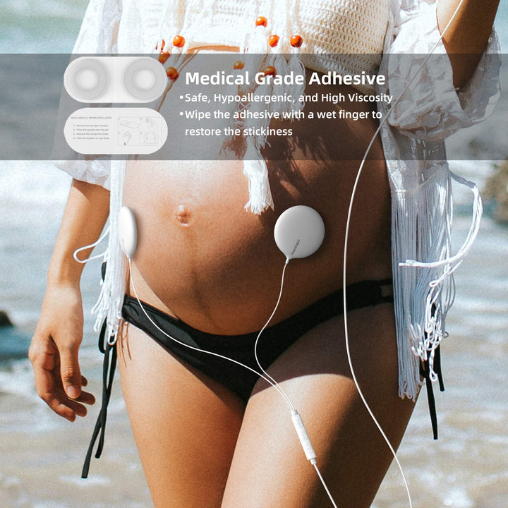 Mosalogic Baby Bump Headphone Pregnancy Headphones Belly Speaker Play Music Voice Story for Baby in The Womb Pregnancy Gift for Mom to Be
