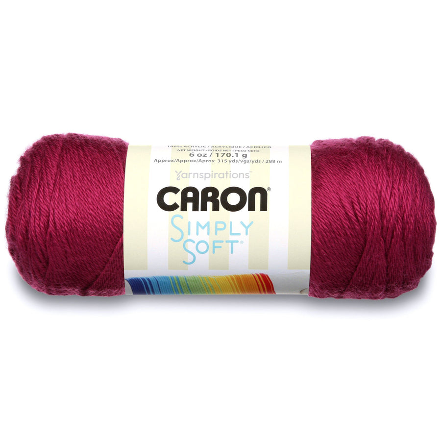 Simply Soft Party Solids Yarn, Gauge 4 Medium Worsted, - 6 oz - Fuchsia - For Crochet, Knitting & Crafting