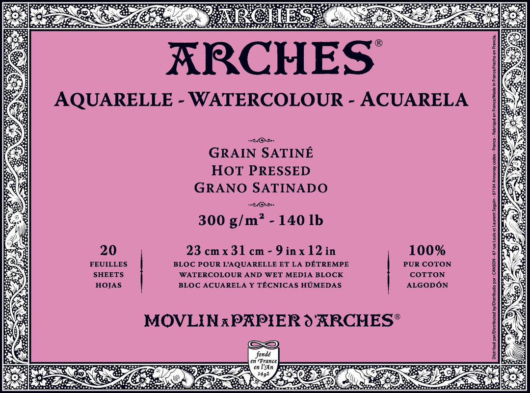 Canon Aquarelle Paper Block - 23cm x 31cm, Satine