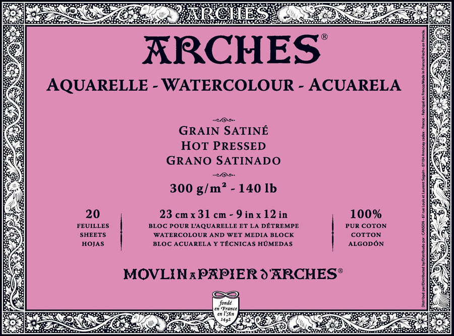 Canon Aquarelle Paper Block - 23cm x 31cm, Satine