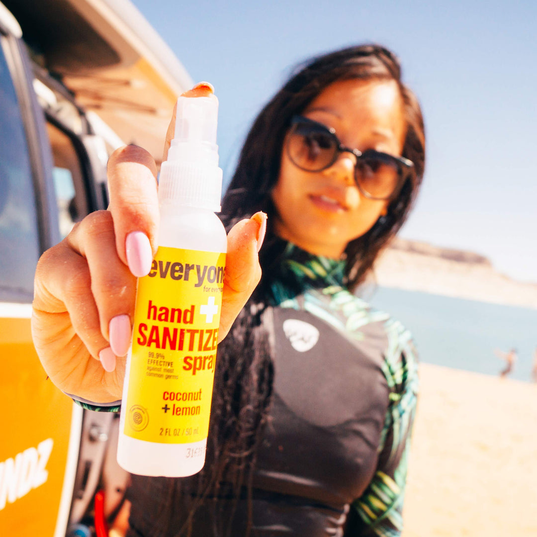Everyone Hand Sanitizer Spray: Coconut and Lemon, Travel Size, 2 Ounce, 6 Count