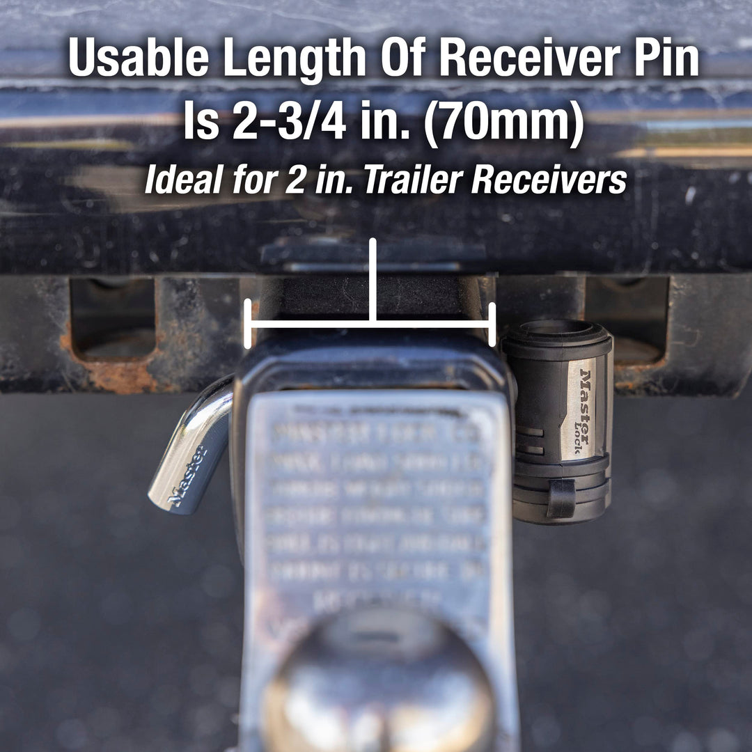 Receiver Lock, 1/2 in. and 5/8 in. Swivel Head, Weather Resistant Trailer Coupler Locking Hitch Pin with Keys for Protecting Trailers, RVs, 2866DAT