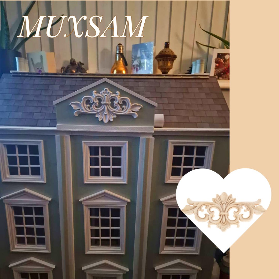 Wood Appliques Decorative Center Carved Onlays, Unpaint