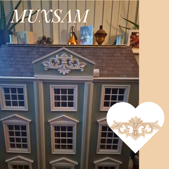 Wood Appliques Decorative Center Carved Onlays, Unpaint