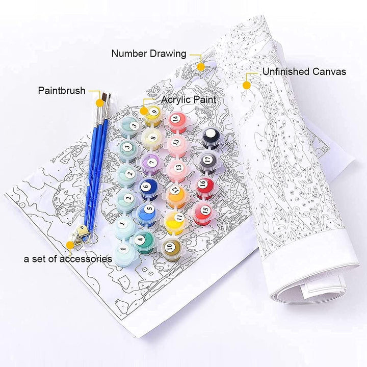 Paint by Number for Adults, 16 x 20 Acrylic Paint by Numbers for Adults Beginner Kids Calavera Girl Painting by Number Kit on Canvas with 3 Brushes DIY Watercolor Adult Paint by Numbers Kits