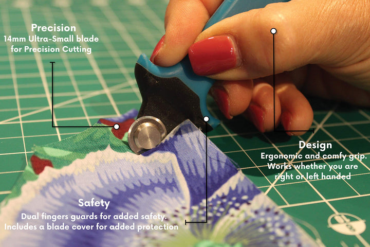 Precision Quilting Tools 14mm Rotary Cutter for Fabric 