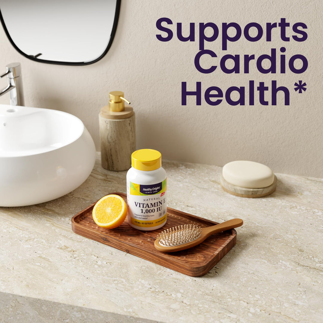 Vitamin E 1,000 IU (Natural, Non-GMO, Gluten Free, Skin Support, Cardiovascular Support), 240 Softgels