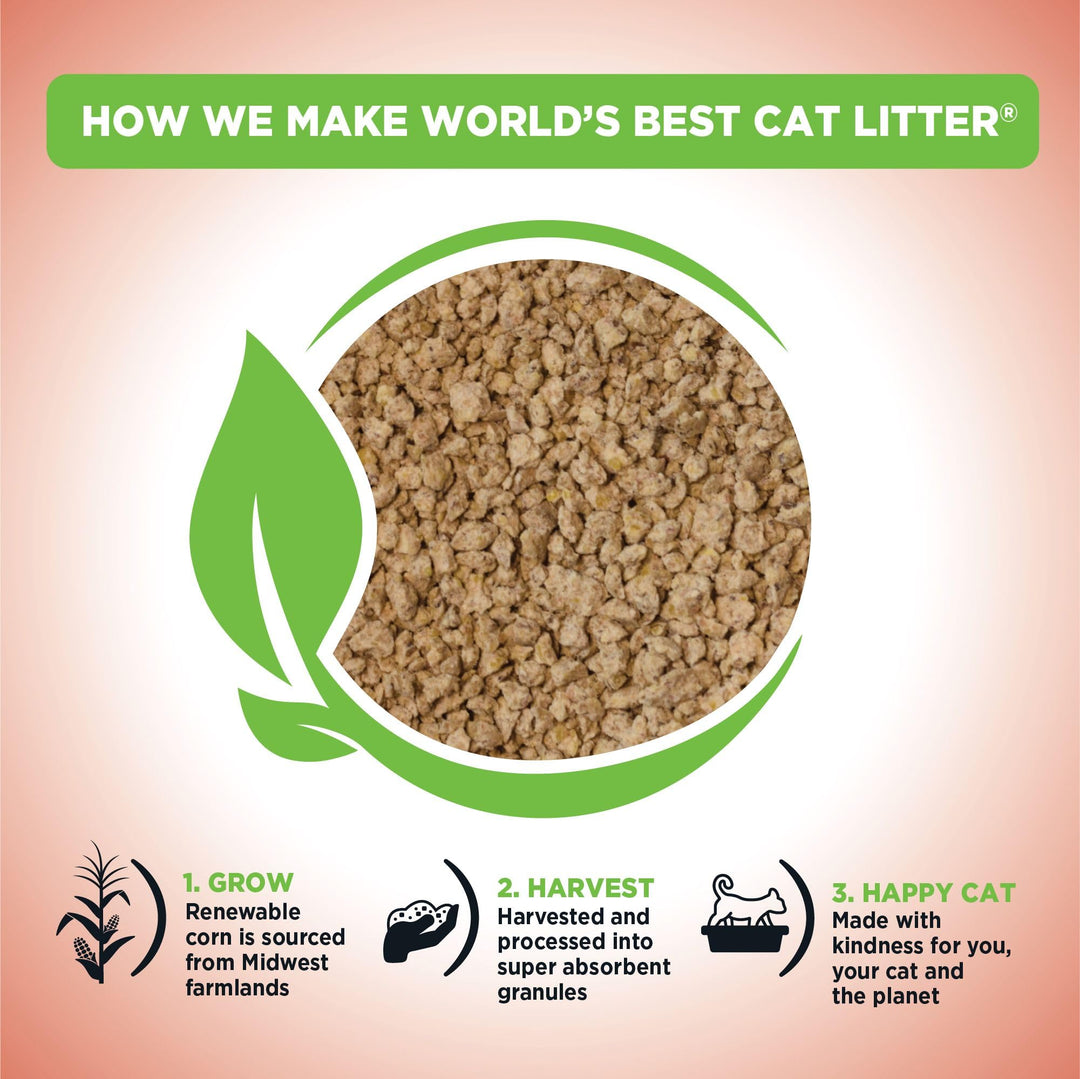 WORLD&#39;S BEST CAT LITTER Multiple Cat Unscented, 32-Pounds - Natural Ingredients, Quick Clumping, Flushable, 99% Dust Free &amp; Made in USA - Long-Lasting Odor Control &amp; Easy Scooping