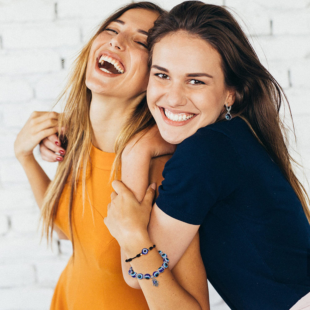 11Pcs Evil Eye Necklace Pendant for Women Men Leather Rope Evil Eye Earrings Protection Bracelet Jewelry Set Evil Eye Charms