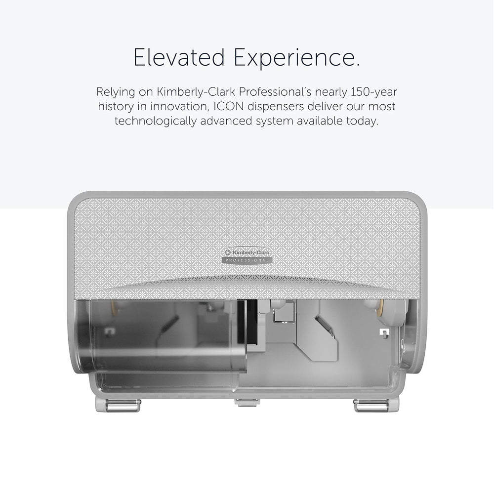 ICON Coreless Standard Roll Horizontal Toilet Paper Dispenser 2 Roll (53698), with Silver Mosaic Design Faceplate, 7.9 x 12.4 x 6.42 (Qty 1)