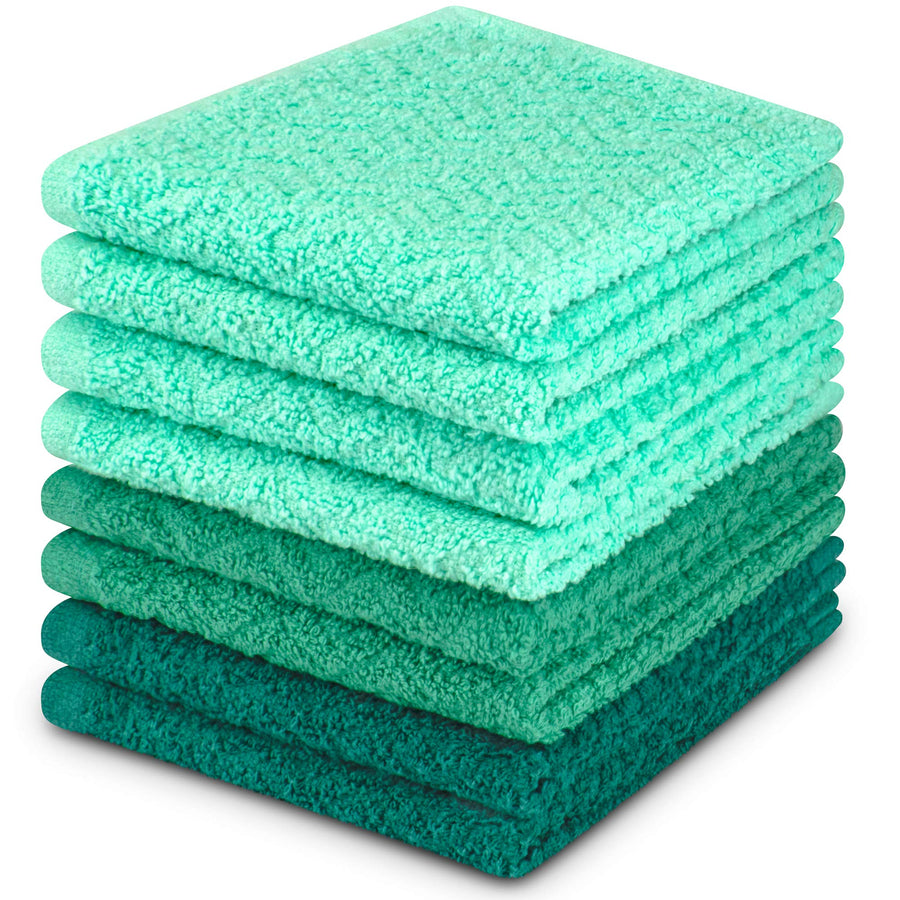 DecorRack 8 Pack Kitchen Dish Towels, 100% Cotton, 12 x