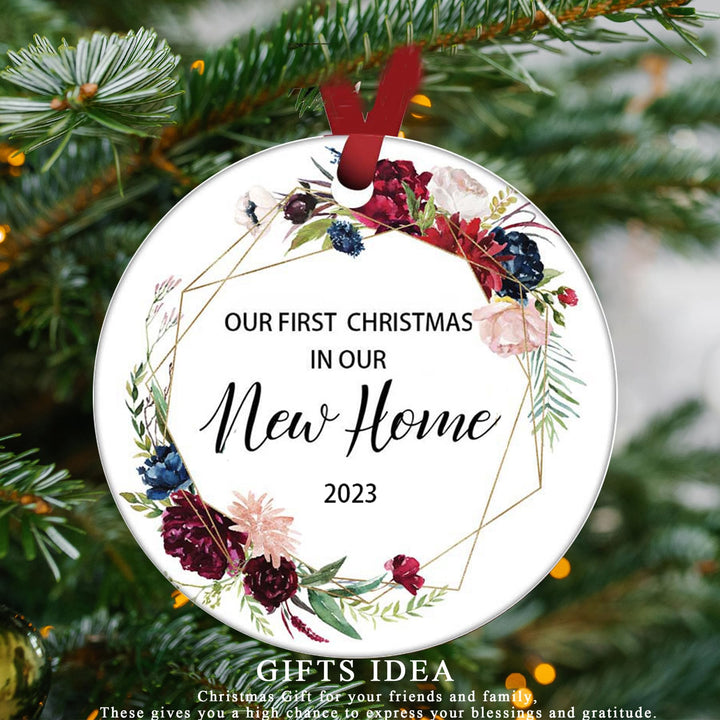 Housewarming Gifts for New Home, New Home Ornaments 2023, New Home Gift Ideas, Couple Married Wedding Decoration 3 Ornament, Housewarming Gifts (Red-New Home 2023)
