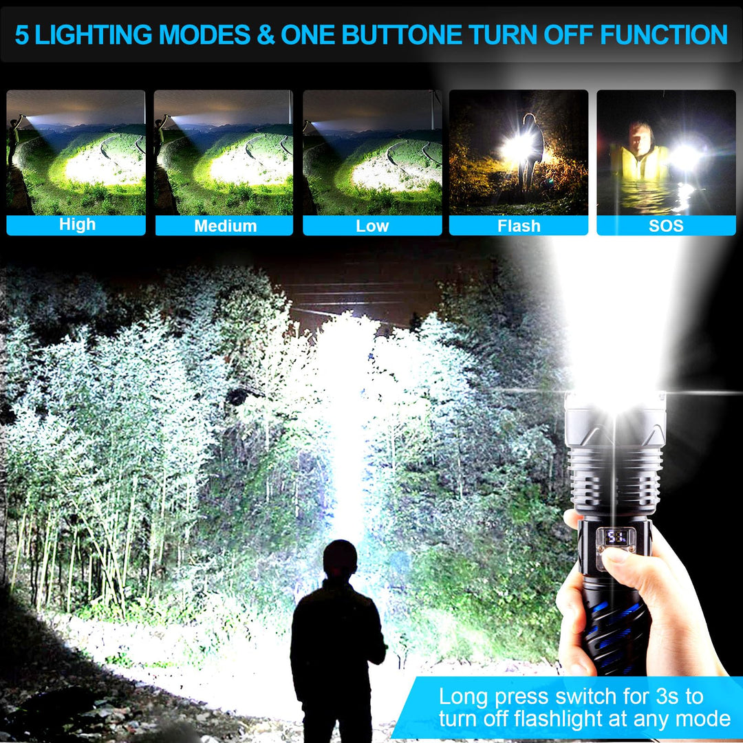 UV Flashlight Rechargeable, Black Light Flashlights, 2000lm Pocket-Sized LED Torch with Clip, Water Resistant, 7 Modes for Pet Clothing Detection/Emergency/Camping 2pack