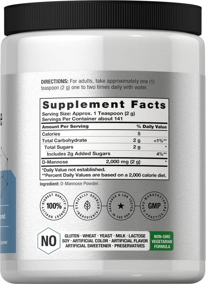 Horbäach D-Mannose Powder | 10oz | Vegetarian, Non-GMO, and Gluten Free Formula | Therapeutic Grade D-Mannose Supplement | Unflavored Powder
