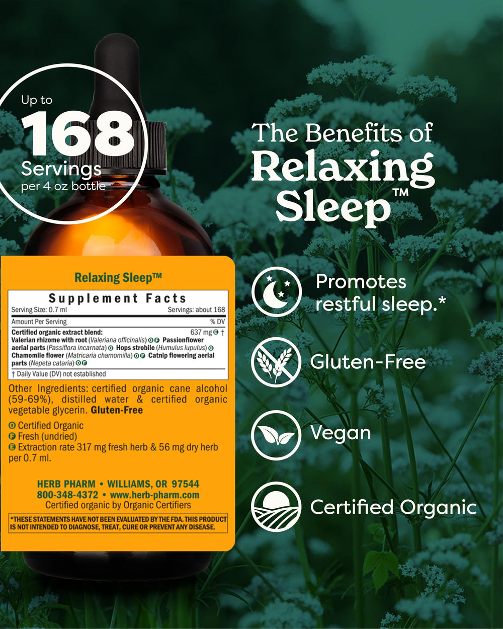 Relaxing Sleep Herbal Formula with Valerian Liquid Extract - 4 Ounce (Pack of 1)